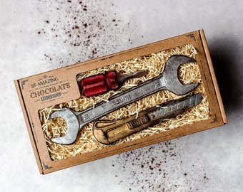 Realistic Handmade Chocolate Handyman Tools Box - Award-winning Small British Business - Plastic-free - Eco-friendly Christmas Gifts