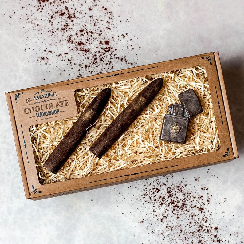 Chocolate Cigar Gift Set 2 x Vegan Chocolate Cigars & a Etsy
