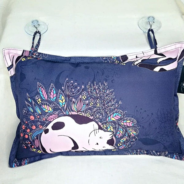 Bath pillow | Purple boho cat bathtub neck pillow | Waterproof fabric | Cottage core handmade spa pillow | Luxury bathtub neck cushion