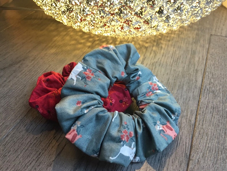 Handmade cotton scrunchies VSCO hair accessories in 40+ prints flowers, animal print, daisy, gingham \u2013 mix /& match pack soft hair ties