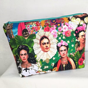 nécessaire Frida Khalo / borsa da toilette maxi trucco Frida Khalo / custodia con cerniera Frida fatta a mano / nécessaire da viaggio / borsa organizer lavabile