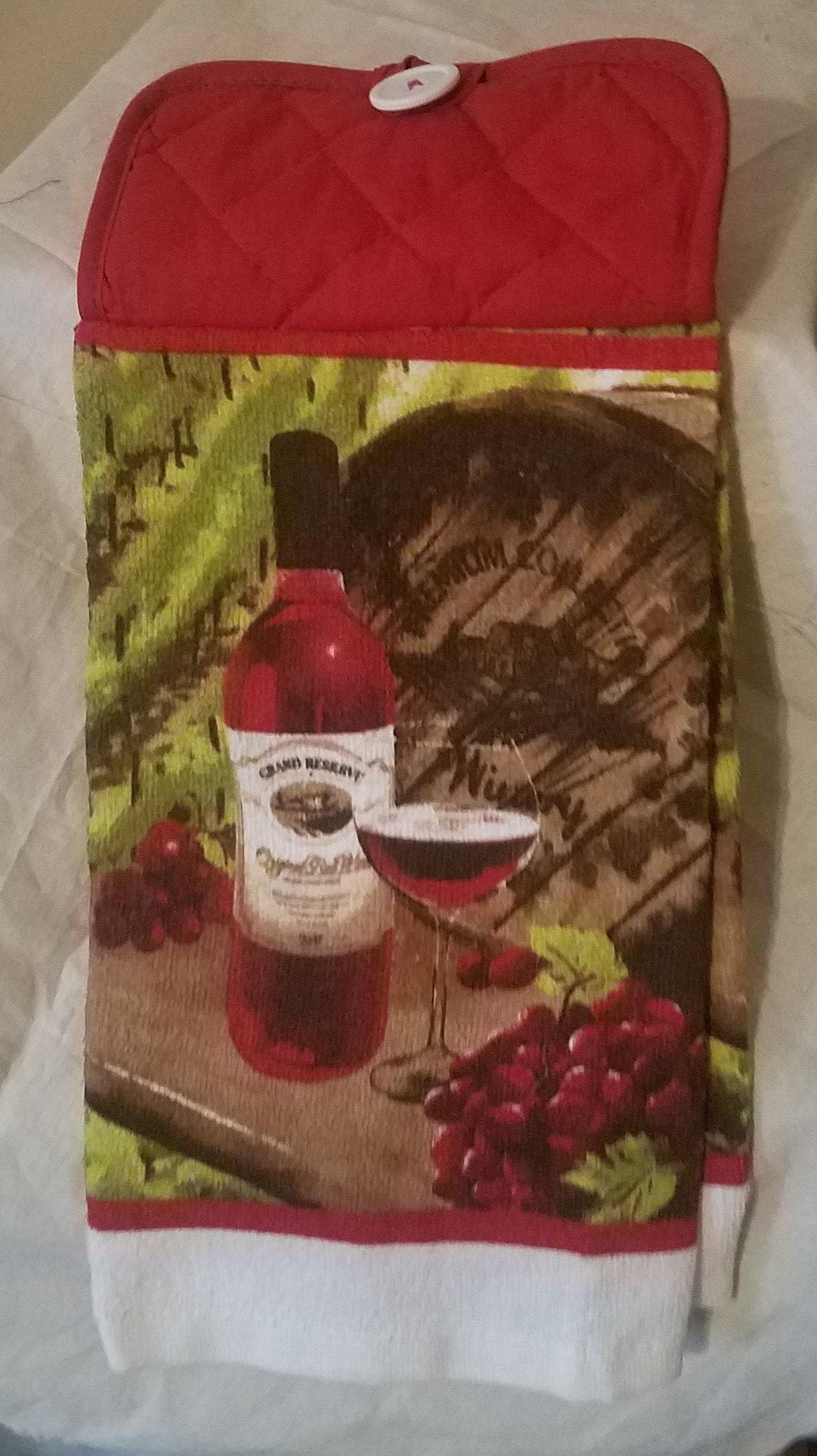 Wine and Grapes kitchen hand towels Etsy