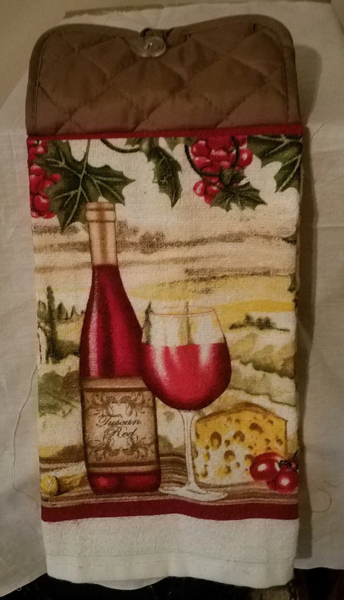 Wine and Grapes kitchen hand towels Etsy