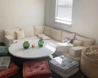 L-Shaped Velvet Floor Sofa: Modular Sectional Seating