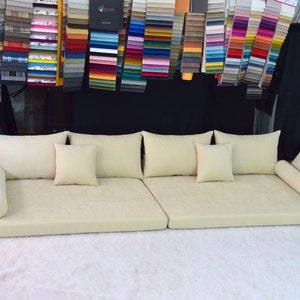 Beige Floor Sofa,Couch,Floor Cushions,Corner Sofa,Bohemian Furniture,Floor Seating,Moroccan Floor Cushions,Arabic Sofa,Moroccan Home Decor