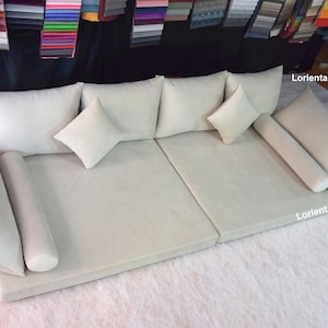 VELVET Beige floor Sofa,Floor Couch,Floor Cushions,Turkish living room,Floor Seating,Moroccan Floor Cushions,Arabic Sofa,Moroccan Home Decor