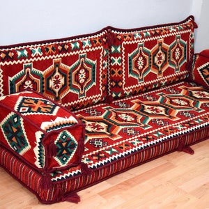 Oriental Floor Sofa: Turkish Bohemian Seating with Cushions