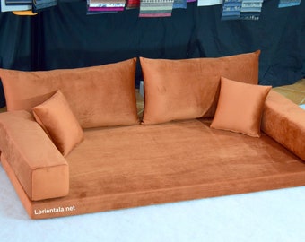 Velvet Amber Floor Sofa: Turkish Arabic Living Room Set