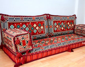 Conjunto de sofá de suelo Majlis árabe: decoración bohemia marroquí oriental