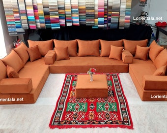 Amber U-Shaped Floor Sofa: Modern Turkish Modular Seating