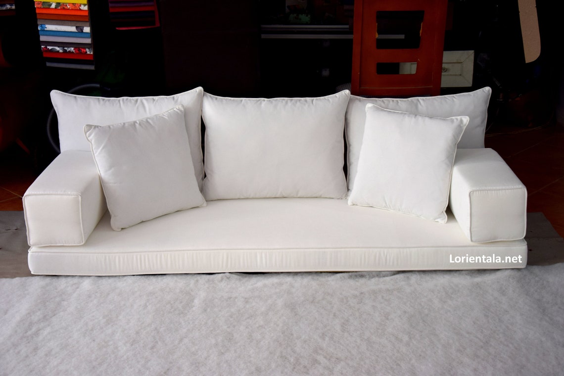 Oriental floor sofa Yoga floor seating Meditation White sofa Etsy