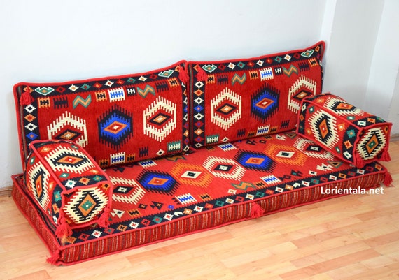 Arabic Floor Seating Sofa Set, Meditation Yoga Sofa, Bohemian