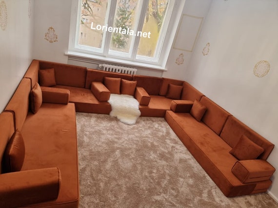SHAPED 8'' THICK Amber Color Sofa Modern Living Room - Etsy Denmark