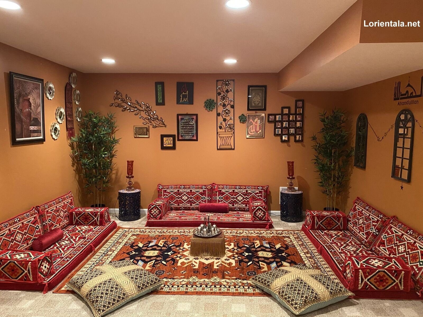 Oriental Floor Seating Sofa Red Set Cushions Turkish Home - Etsy