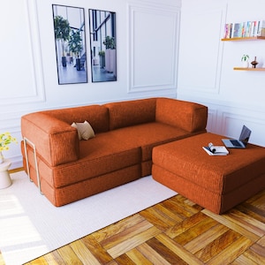 Sofá de pana, sofá cama plegable para meditación y yoga, sofá seccional para sala de estar, puf otomano, sofá con asiento de suelo, cojines de asiento