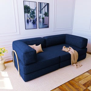 Corduroy floor Couch, Foldable Yoga Meditation Sofa Bed, Living room Sectionals, Ottoman Couch pouf, Floor Seating Sofa set, Seat Cushions