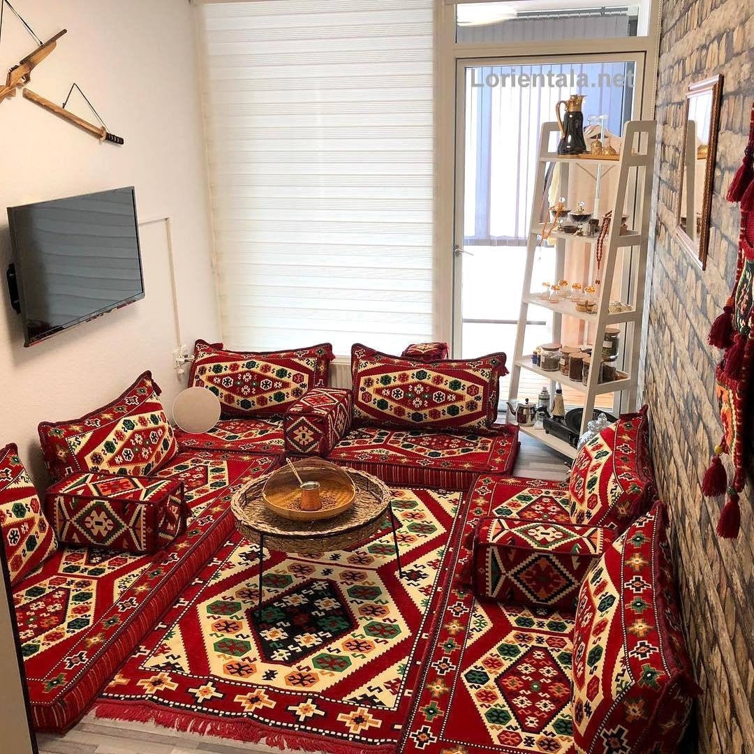 Oriental Floor Seating Sofa Red Set Cushions Turkish Home Etsy