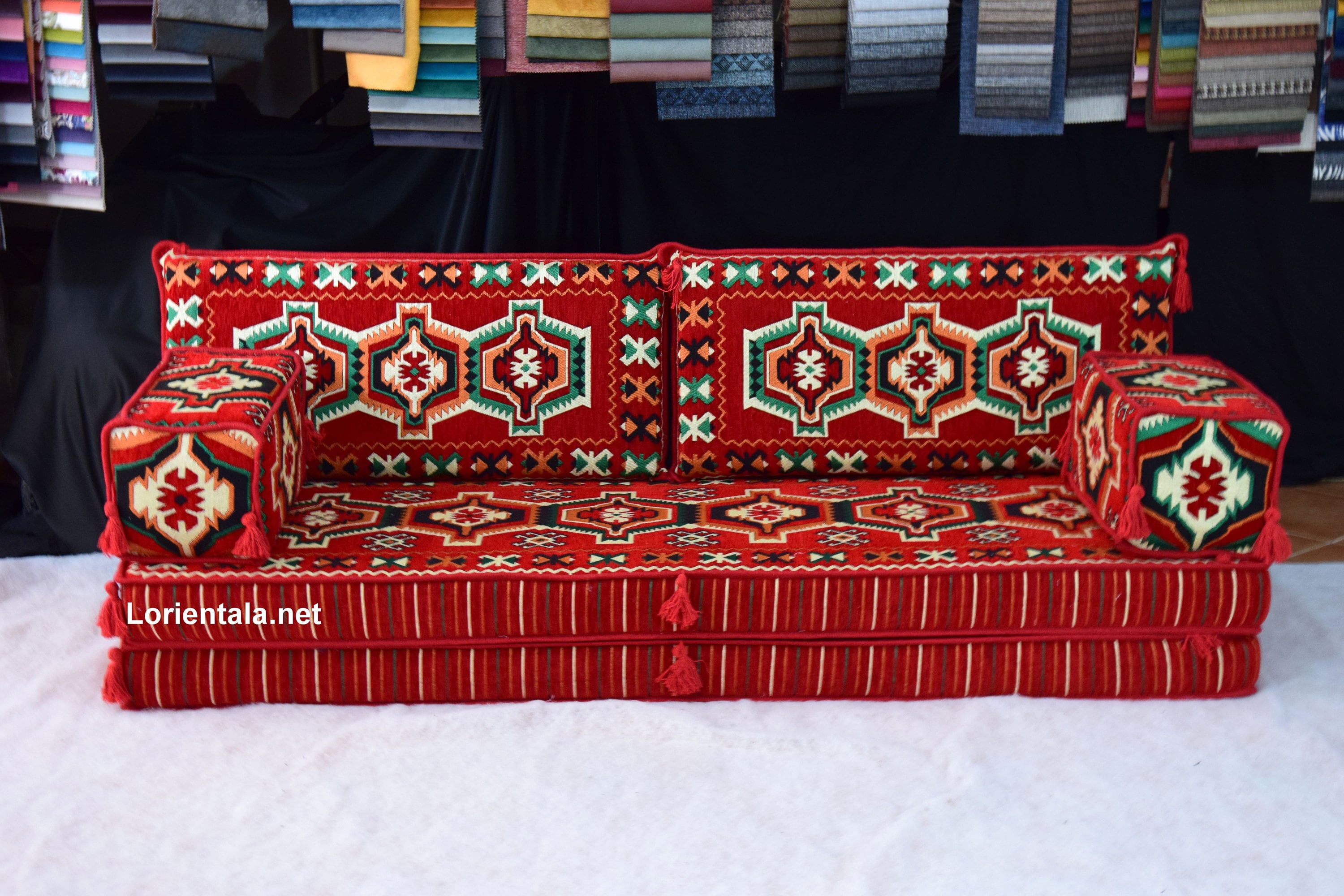 Sofá de piso rojo decoración de la casa marroquí sofá | Etsy
