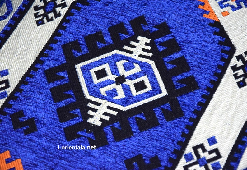 Oriental Kilim Floor Sofa Turkish Arabic Home Decor Blue White Etsy