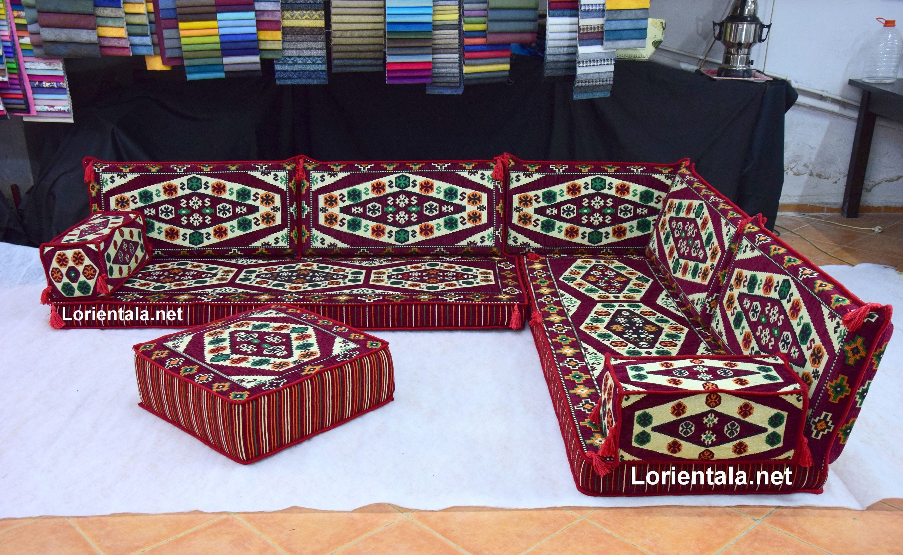 L SHAPED arabischen orientalischen Boden Sitz Sofa Set Boden | Etsy