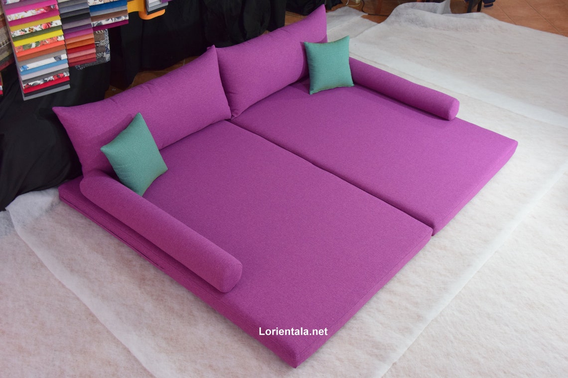 Custom Floor Cushion Linen Fabric Floor Seating Sofafloor Etsy