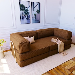 Velvet floor Sofas, Corduroy floor couch, Floor Sofa Bed, Washable Cover, Sleeper Sofa, Floor Seat Pillow, Modern living room cushions