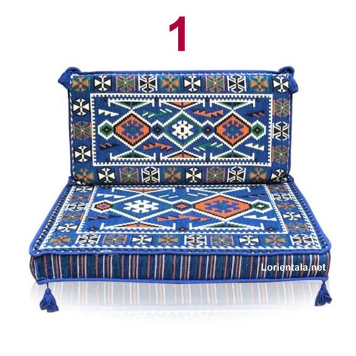 Small Floor Seating Sofa Floor Cushions Arabic Home Decor Oriental Blue black Red Brown shops Set Floor couch Meditation Yoga Kilim pillow Cover