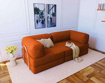 Golvsoffa i manchester, hopfällbar bäddsoffa för yoga och meditation, sektioner för vardagsrum, ottomansk soffpuff, golvsoffgrupp, sittdynor