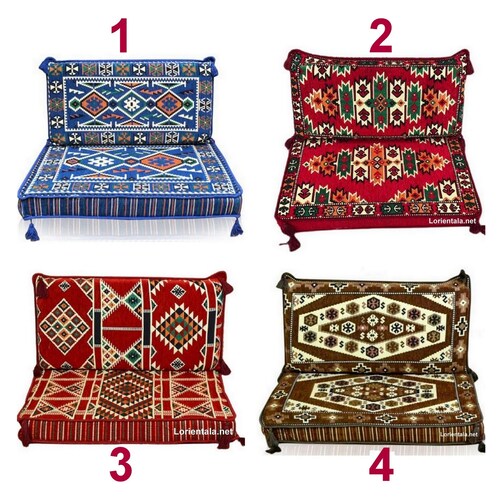 Small Floor Seating Sofa Floor Cushions Arabic Home Decor Oriental Blue black Red Brown shops Set Floor couch Meditation Yoga Kilim pillow Cover