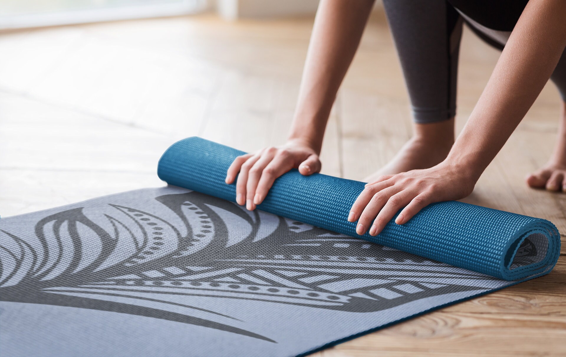 Phoenix Feather yoga Mat Thick Yoga Mat Boho Yoga Mat Yoga Etsy