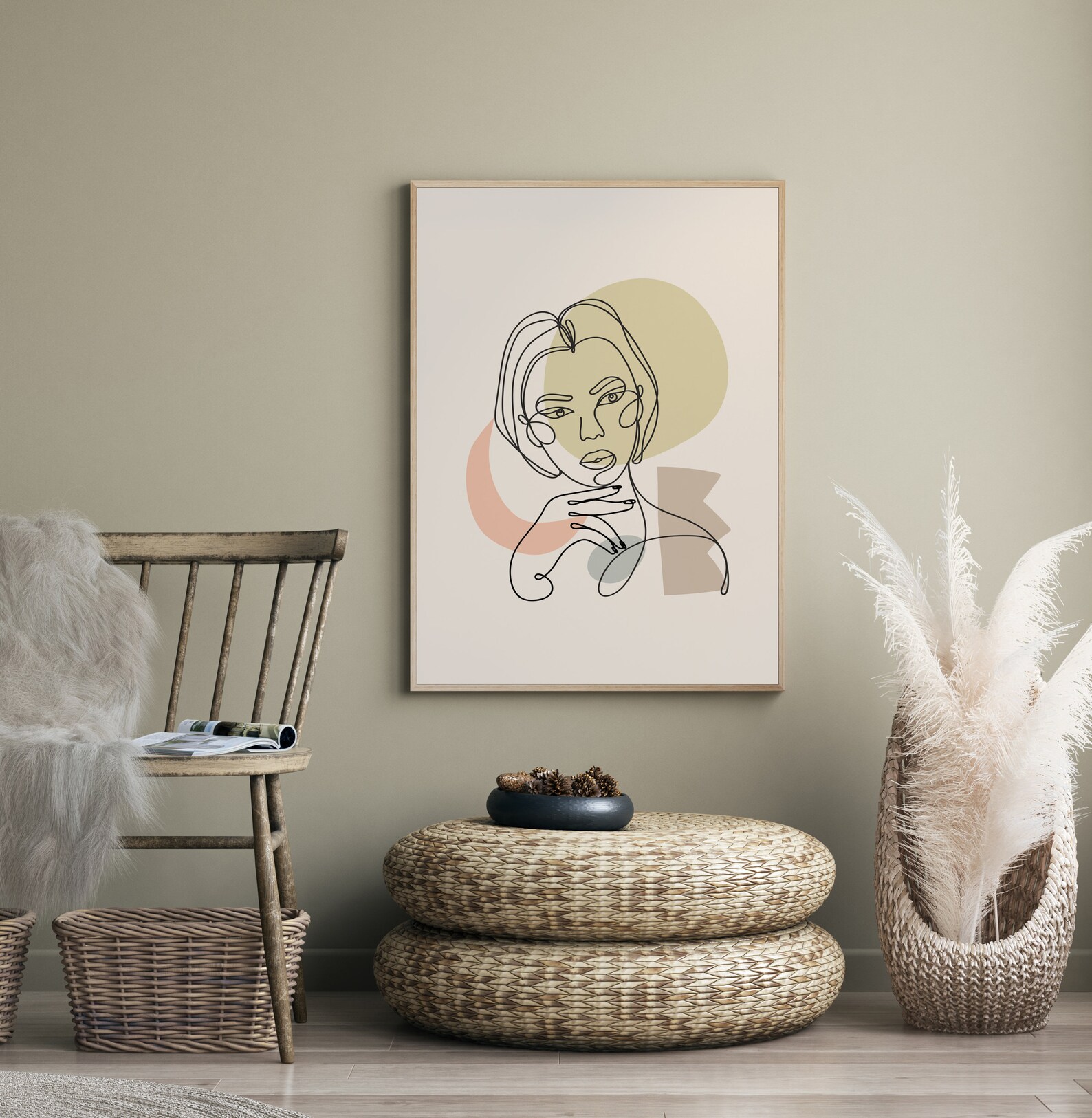 Boho Decor Minimalist Woman Art Wall Hangings Boho Art Etsy