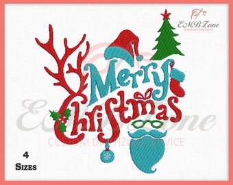 Christmas Deer Embroidery Digitizing Design Christmas Deer Embroidery Design 4 Hoop Sizes by EMBZone