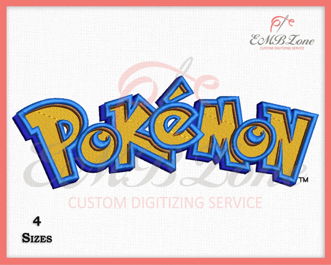 Pokmon logo embroidery design pokmon machine embroidery  etsy