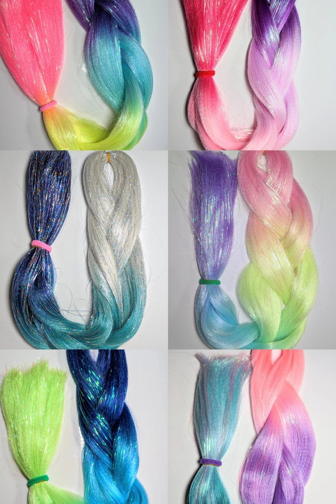 Tinsel Braiding Hair Ombre Festival Hair Etsy