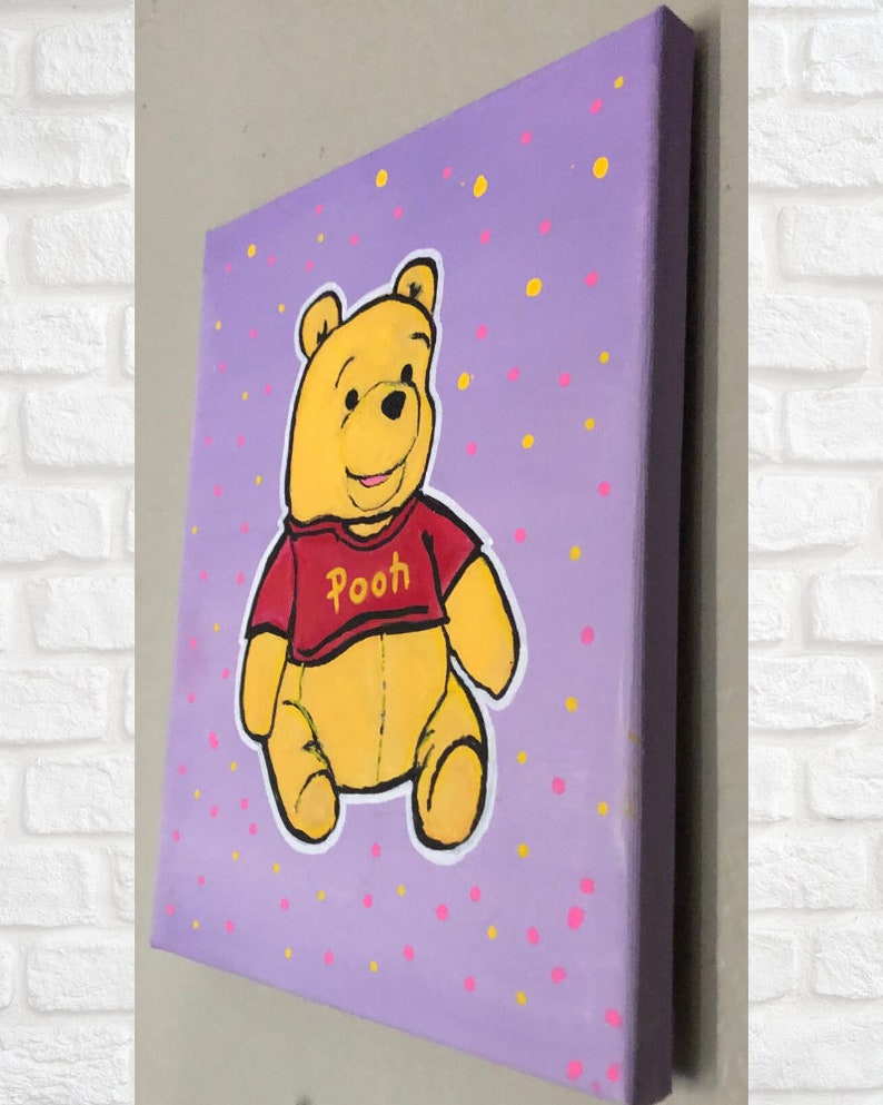 Winnie the Pooh Acrylic Canvas Painting Wall Art Winnie the | Etsy