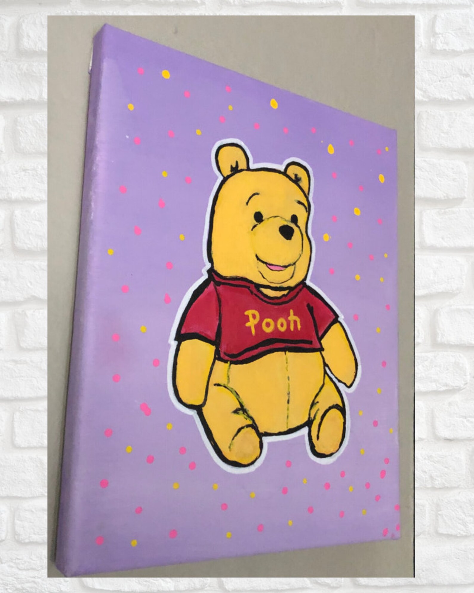 Winnie the Pooh Acrylic Canvas Painting Wall Art Winnie the | Etsy