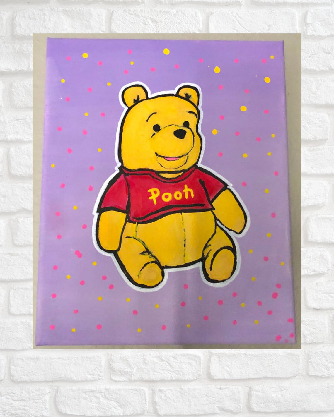 Winnie the Pooh Acrylic Canvas Painting Wall Art Winnie the | Etsy