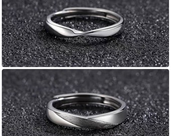 Pierścień dla pary Mobius Band Dark Gift Anniversary Birthday Adjustable