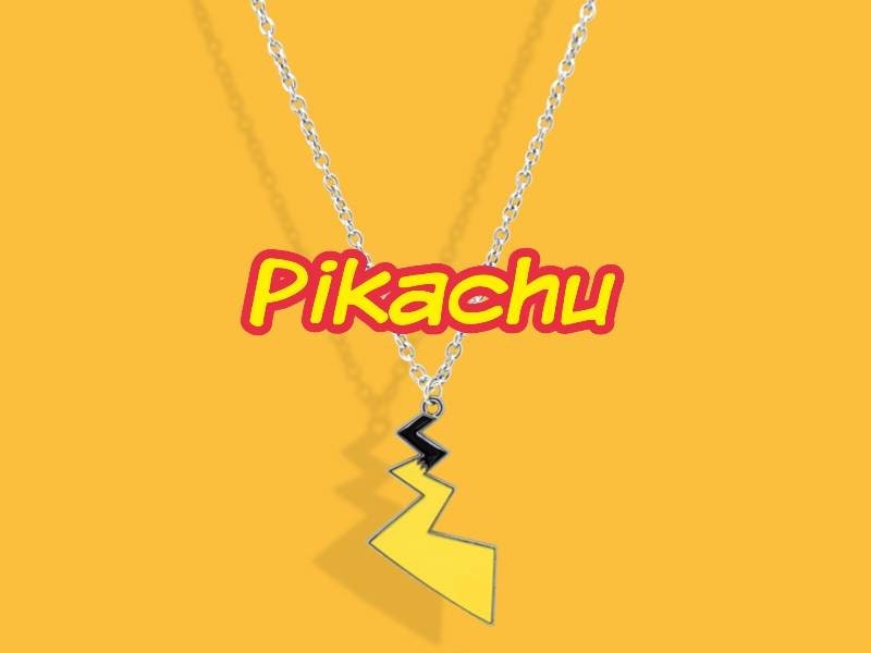 Leere-Cute Collar De Aleación De Dibujos Animados Simple Arco Iris Oso De Fresa Pikachu Mujeres  I.1202296111