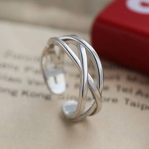 Silver Engagement Couple Ring