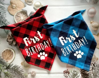 Dog 1ST Birthday Bandana, First Birthday Party, Puppy Bandana, Pet Cat Birthday, New Dog One Year Old, Birthday Bandana, Dog Party Gift