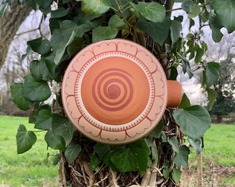 Nichoir Oiseaux mésange charbonnière 32mm en argile poterie artisanale en terre cuite