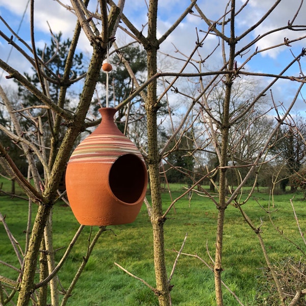 Mini mangeoire en argile pour boule de graisse oiseaux poterie artisanale