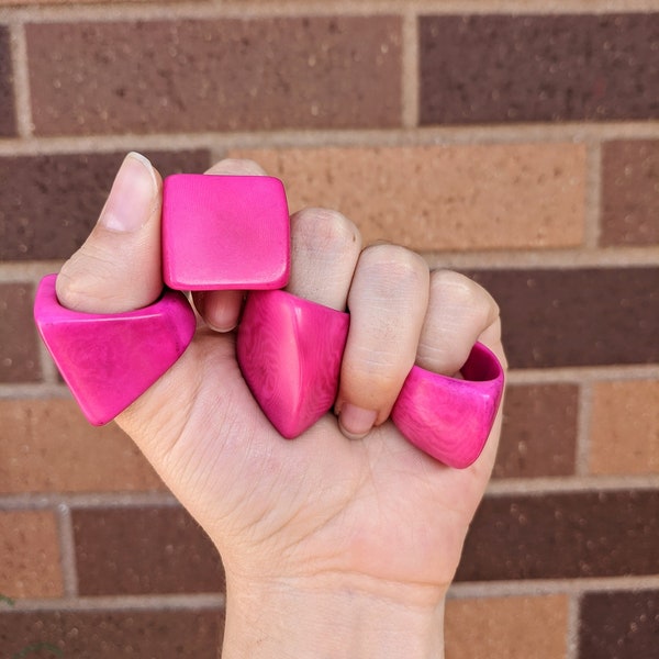 Pink Unique Ring, Fuchsia Artisan Tagua Nut Jewelry, Fair Trade Sustainable Gift Idea, Unisex big Ring, Bold Eco-Friendly Vibrant Pink Ring