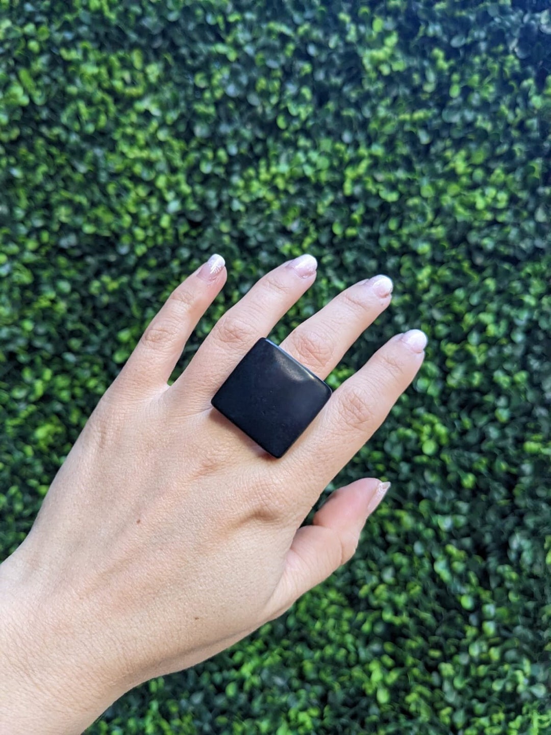 Matte Black Ring, Thick Band Ring, Simple Plain Black Ring for Men or