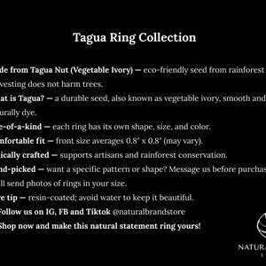 Statement pink ring for woman, Eco-friendly and sustainable fashion, Art deco pretty jewelry. Gift idea for daughter. Tagua nut chunky ring. image 7