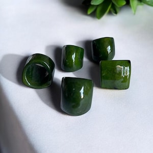 Dark Green Chunky Ring – Handmade Geometric Tagua Nut Statement Jewelry – Forest Green Resin Finish ring – Eco-Friendly Bold Gift for Her