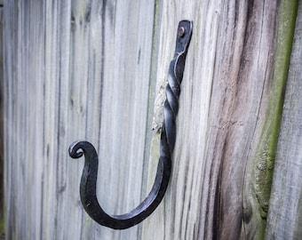 Handgeschmiedeter J-Haken - Kleiderhaken, Topfhaken, Eisenhaken - Traditionelle Schmiedemethoden vom Bärtigen Schmied