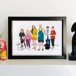 Personalised illustration of your family, pets and friends