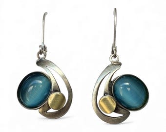 Blue Lever-Back Earring, Christophe Poly